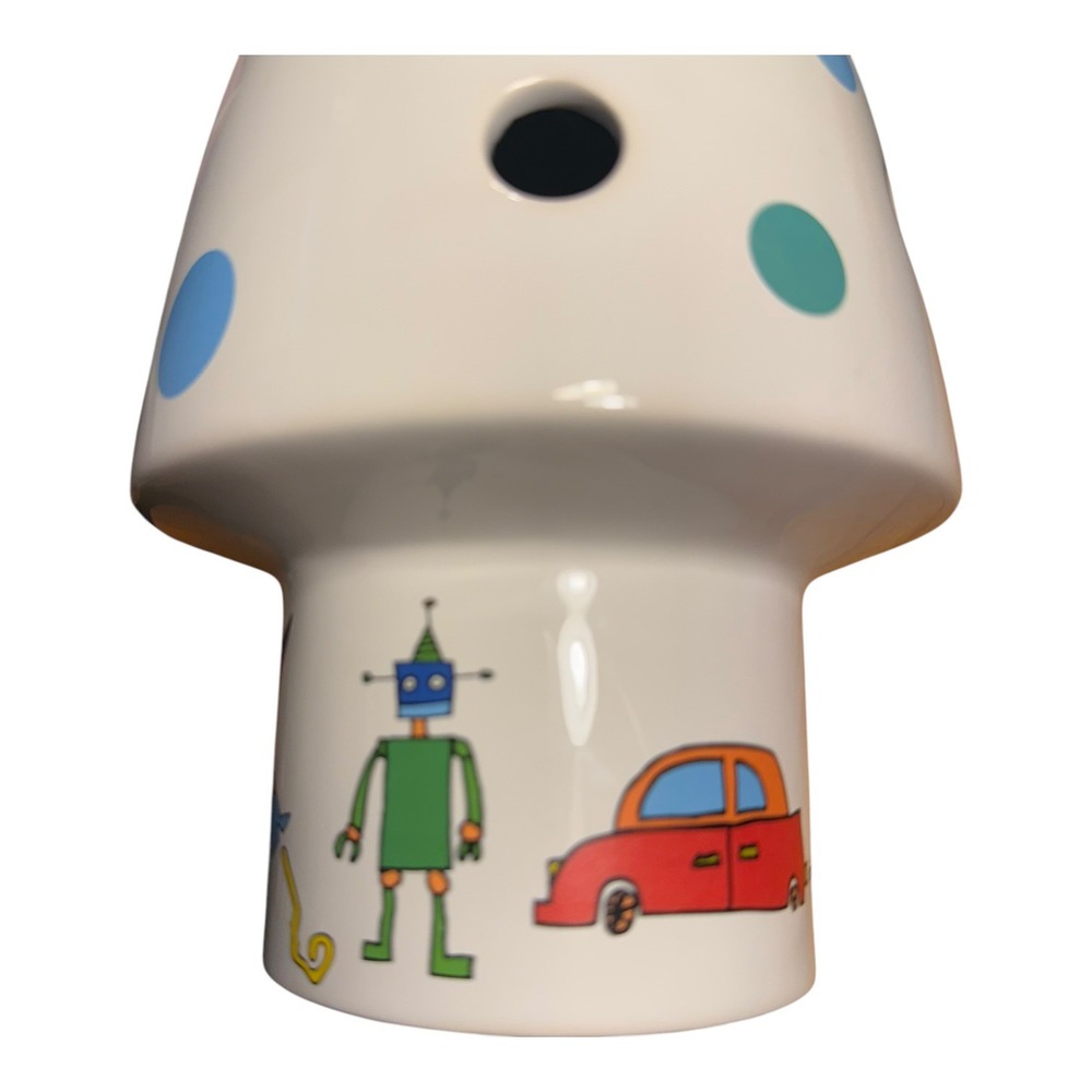 MUSHROOM TOADSTOOL LAMP by WHITE RABBIT ENGLAND Ceramic Nightlight Lamp 9" Tall - Picture 3 of 12